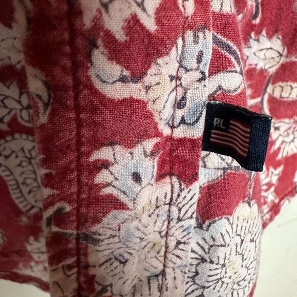 Polo Jean Company VTG Red Paisley Button Up Shirt L - Picture 5 of 9